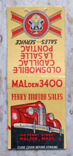 VINTAGE MATCHBOOK COVER FERRY MOTOR SALES OLDSMOBILE CADILLAC MALDEN, MASS. picture