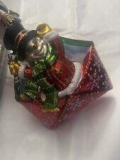 NWOT Christopher Radko SPECIAL DELIVERY Snowman Blown Glass  Ornament 1014808 picture
