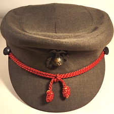 WW2 USMC USMCWR US MARINE CORPS WOMAN'S RESERVE GREEN CAP / HAT NAMED RED CORD picture