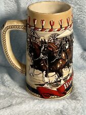 Budweiser 1986 Holiday Christmas Beer Stein Mug Collector’s B Series Vintage 80s picture