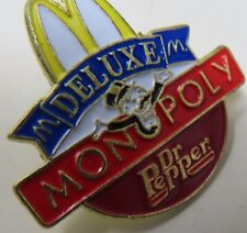 1996 MCDONALDS DR. PEPPER MONOPOLY DELUXE METAL ENAMEL CREW LAPEL HAT TIE PIN picture