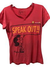 Charles M. Shulz Museum Shirt Peanuts Lucy Speak Out Women’s Tee Title IX Medium picture