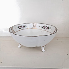 Antique hand painted Nippon rose floral trinket bowl 3 legged 5X2.5 picture