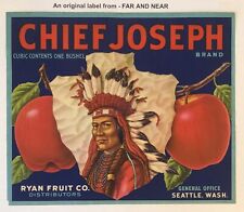 Chief Joseph Brand Apple Crate Label - Older Version with Borders. picture