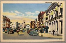 Postcard Geneva NY - c1940s Seneca Street Businesses picture