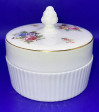 Wedgewood England Bone China Hathaway Rose Jewelry Trinket Box Floral Gold Trim picture