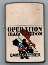 Vintage 2008 Operation Iraqi Freedom Camp Stryker Chrome Zippo Lighter NEW picture