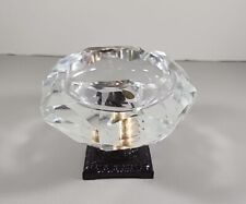VINTAGE CRYSTAL ORNATE ASHTRAY IN METAL STAND picture