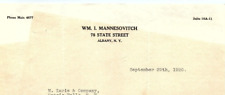 1920 ALBANY NY  WM. I MANNESOVITCH 78 STATE STREET  BILLHEAD  Z4204 picture