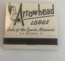 Vintage Arrowhead Lodge Matchbook Full Unstruck Matches Ad Souvenir Ozarks picture