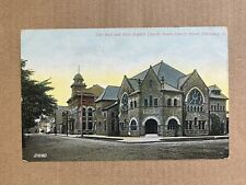 Postcard Galesburg Illinois South Cherry Street City Hall First Baptist Church picture