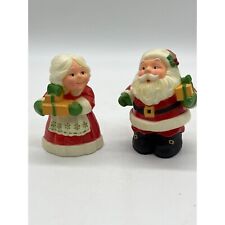 Vintage Plastic Santa and Mrs Claus Salt and Pepper Shaker Set Hallmark 70's picture