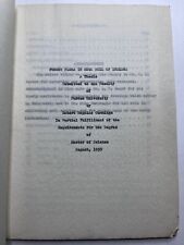 College Thesis Purdue University Master of Science Degree 1950 