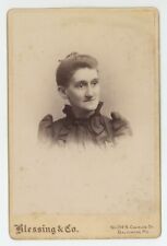 Antique Circa 1880s Cabinet Card Lovely Older Woman Blessing & Co. Baltimore, MD picture