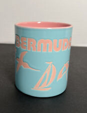 Bermuda Coffee Mug Tea Cup Embossed Relief Souvenir Light Blue & Pink 10 fl oz picture