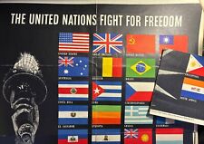 1942 World War II “United Nations” Poster Damaged but rare picture