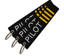3 Pcs Pilot Keychain Luggage Tag  4 Gold Stripes  picture