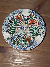 Ikaros Vintage Ceramics Rare Made In Hydra Greece Floral Deer Ashtray picture