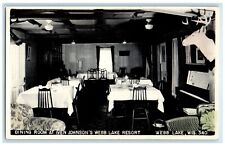 Dining Room At Iven Johnson's Webb Lake Resort Wisconsin WI RPPC Photo Postcard picture