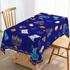 Hanukkah Tablecloth Jewish Chanukah Menorah Festival Holiday Party Decoration... picture