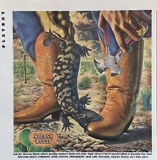 1981 Nocona Cowboy Western Boots VTG 1980s 80s PRINT AD Lizard Bite Boot 5.5x5.5 picture