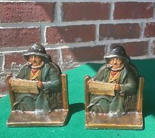 vintage Connecticut Foundry fisherman mariner painted bookends, circa 1920s picture