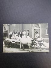 Greensburg Indiana Square Postcard rare history Boston store wedding ride picture