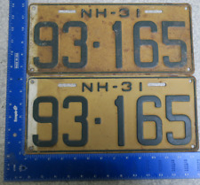 1931 31 NEW HAMPSHIRE NH LICENSE PLATE PAIR TAG SET 93165 93-165 picture