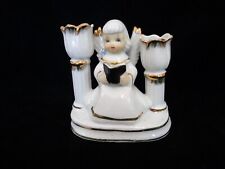 Vintage Enesco Porcelain Angel Singing Double Candlestick Figurine - Christmas picture