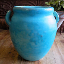EXCEPTIONAL Turquoise Drip Glaze Studio Art Pottery Vessel Vase SIGNED C Peer picture