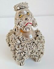 Vintage Grey Poodle Dog Figurine Has Some Crazing Few Spots Chipped Cute picture