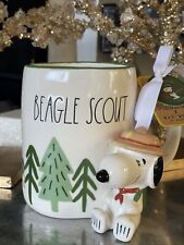 Snoopy Beagle Scouts 50th Ann.Double Sided Rae Dunn 20 oz. Mug NWT HAPPY CAMPER picture