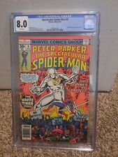 Spectacular Spiderman 9 Cgc 8.0 1st White Tiger White Pgs Marvel 1977 VF Perez  picture