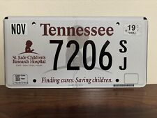 St. Jude Children's Hospital 2019 Tennessee License Plate 7206 SJ Original ~RARE picture