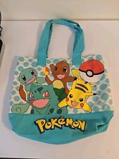 2017 Pokemon 14 x 12 Carry Canvas Tote Traveling Bag Nintendo Starters picture