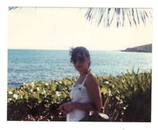 Vintage Photo Pretty Woman Sunglasses Carribean Island 1980's Found Art R86 c picture