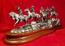 1988 Chilmark Pewter Marauders Sculpture vtg Native American Indians Statue 80s picture