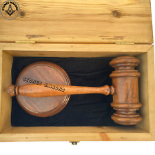 Masonic Wood Gavel & Sounding Block Rosewood Hammer, Wooden Judge's Gavel picture