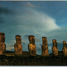 c1980s Easter Island Monoliths Moai Ancient Statue Rano Raraku Oversized PC 3S picture