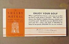 1930s Golf Insurance Policy for Golfer's  Shelby Mutual Advertising Ink Blotter picture