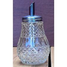 Vintage Grace Glass Cinnamon Sugar Spice Dispenser Diamond Point Cut Glass MCM picture