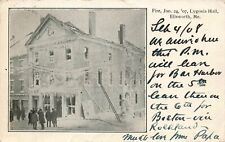 1908 MAINE PHOTO POSTCARD: THE FIRE OF JAN 1907 LYGONIA HALL, ELLSWORTH, ME picture