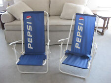 2 PEPSI Folding Chairs, Lo Rise, Vintage '90's, Blue picture