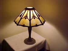 FABULOUS Antique Art Nouveau Slag Glass 8 Panel Lamp picture