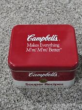 Campbells Souper Recipes Tin 6”x4” Red Tin Campbell’s Recipe Tin No Cards picture