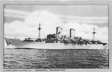 WWII General Transport Navy Ship c1945 Military Postcard  picture