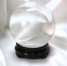 FAST SHIP * BIG AND HEAVY * CLEAR REAL QUARTZ CRYSTAL BALL * 4 INCH w STAND picture