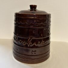 Vintage Mar-Crest Ovenproof Stoneware Cookie Jar Crock Dots & Daisies picture