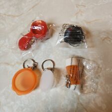 Tupperware Mini Keychain Set of 4 & Mini Magnetic Measuring Spoons New Vintage picture