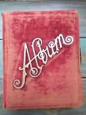 Antique 1800's Red Velvet Victorian Photo Album with Metal Clasp Old Photo's picture